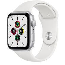 Смарт часы Apple Watch SE GPS, 44mm Silver Aluminium Case with White Sport Band