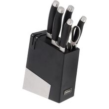 Набор из 5 кухонных ножей, ножниц и блока для ножей с ножеточкой Rut Nadoba 722716