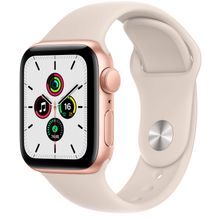 Смарт часы Apple Watch SE GPS, 40mm Gold Aluminium Case with Starlight Sport Band (MKQ03GK/A)