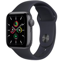 Смарт часы Apple Watch SE GPS, 44mm Space Gray Aluminium Case with Midnight Sport Band (MKQ63GK/A)