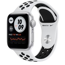 Смарт часы Apple Watch Nike SE GPS, 40mm Silver Aluminium Case with Platinum Nike Sport Band (MKQ23G
