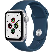 Смарт часы Apple Watch SE GPS, 40mm Silver Aluminium Case with Abyss Blue Sport Band (MKNY3GK/A)