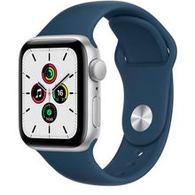 Смарт часы Apple Watch SE GPS, 44mm Silver Aluminium Case with Abyss Blue Sport Band (MKQ43GK/A)
