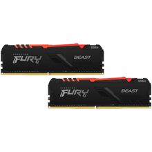 Оперативная память DDR4 DIMM 16GB(8GBx2)/3600MHz Kingston Fury Beast RGB (KF436C17BBAK2/16)