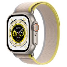 Смарт часы Apple Watch Ultra, 49mm Titanium Case with Yellow/Beige Trail Loop - M/L (MQFU3GK/A)