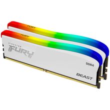 Оперативная память DDR4 DIMM 16GB(8GBx2)/3600MHz Kingston Fury Beast White RGB (KF436C17BWAK2/16)