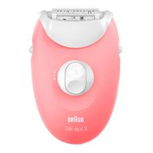 Эпилятор Braun Silk-épil 3 3-176, для сухой эпиляции, с подсветкой SmartLight, розовый